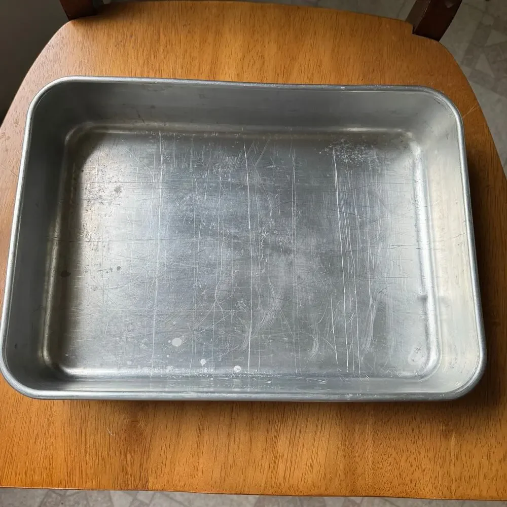 Vintage Foley Aluminum Cake Lasagna Pan 9x13 Snap On Lid Cover Mid Century